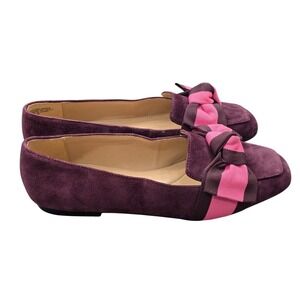 Talbots Ballet Flats Burgundy Suede  Size 7 Preppy Feminine classic Academia